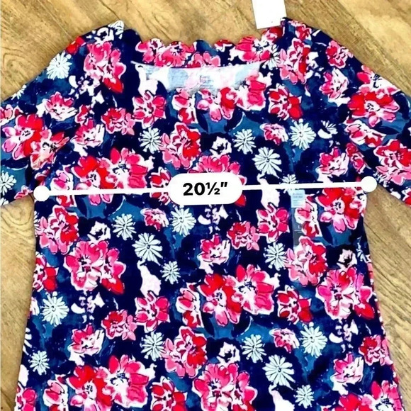 Kim Rogers Perfectly Soft Tee Top With Scalloped Neckline NWT - Picture 6 of 8